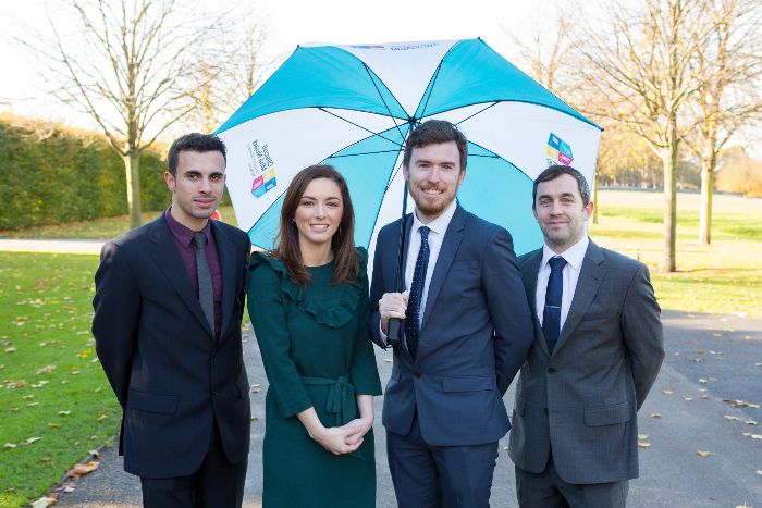 Hassan pictured with fellow 2016 Maynooth University NUI awardwinners (L-R) Bronagh McShane, Gene Carolan and Brian Hughes