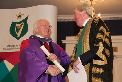 President Michael D Higgins and Dr Maurice Manning Chancellor NUI