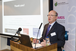 Prof Patrick Clancy, Emeritus Professor of Sociology, UCD speaking at the NUI Seminar in the College of Anaesthetists