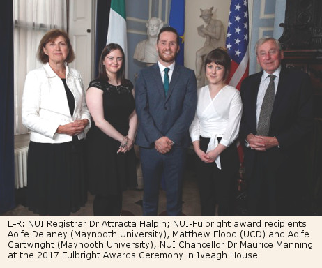 NUI-Fulbright award recipients With NUI Chancellor and Registrar